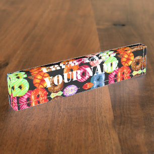 Porte-nom Pour Bureau Faites passer le motif sans soudure + votre backgr