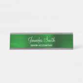 Porte-nom Pour Bureau Faux émeraude vert feuille (Devant)