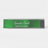 Porte-nom Pour Bureau Faux émeraude vert feuille (Devant)