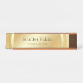 Porte-nom Pour Bureau Faux Gold Modèle moderne (Devant)