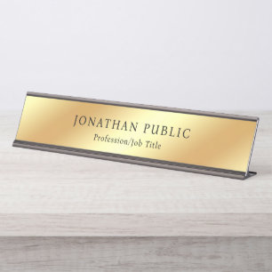 Porte-nom Pour Bureau Faux Gold Moderne Design élégant Modèle personnali