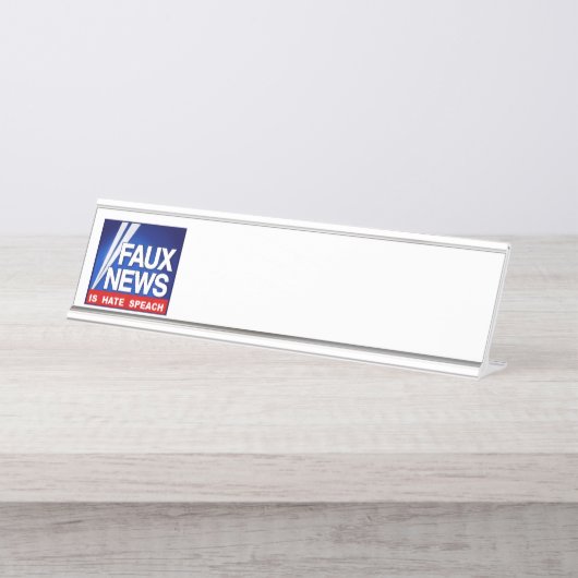 Porte-nom Pour Bureau Faux News (Devant)