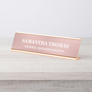 Porte-nom Pour Bureau Faux Rose Gold Professional Desk / Hanging Busines