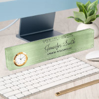 Faux vert menthe pâle Feuille avec titre de poste