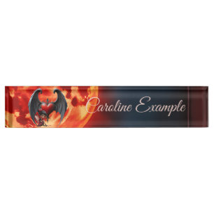 Porte-nom Pour Bureau Fée de la Saint-Valentin sous la Lune de Sang