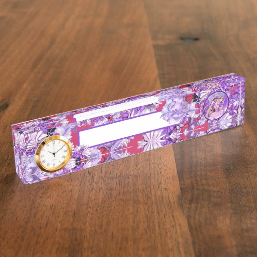 Porte-nom Pour Bureau fée du soleil pourpre (Taille)