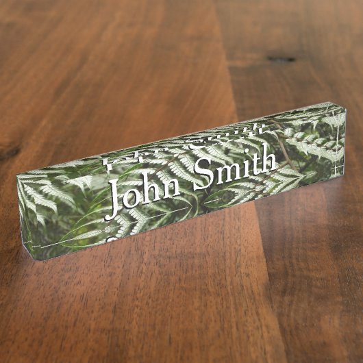 Porte-nom Pour Bureau Fern Fronds II Dark Green Nature (Taille)