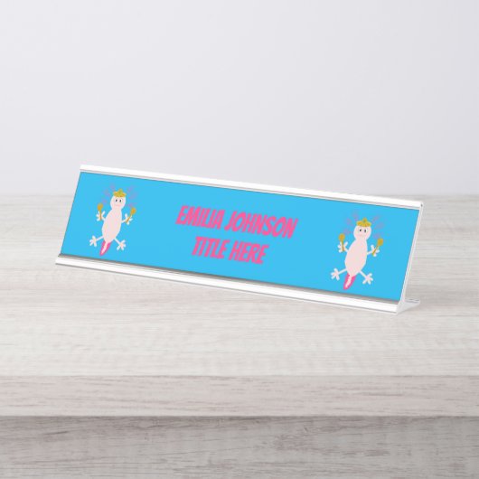 Porte-nom Pour Bureau Fête de la coutume mexicaine de l'Axolotl (Devant)