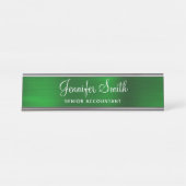 Porte-nom Pour Bureau Feuille de vert émeraude (Devant)