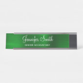 Porte-nom Pour Bureau Feuille de vert émeraude (Devant)