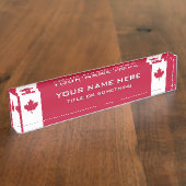 Porte-nom Pour Bureau Feuille d'érable canadienne (Taille)