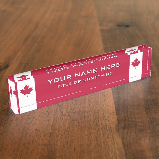 Porte-nom Pour Bureau Feuille d'érable canadienne (Taille)