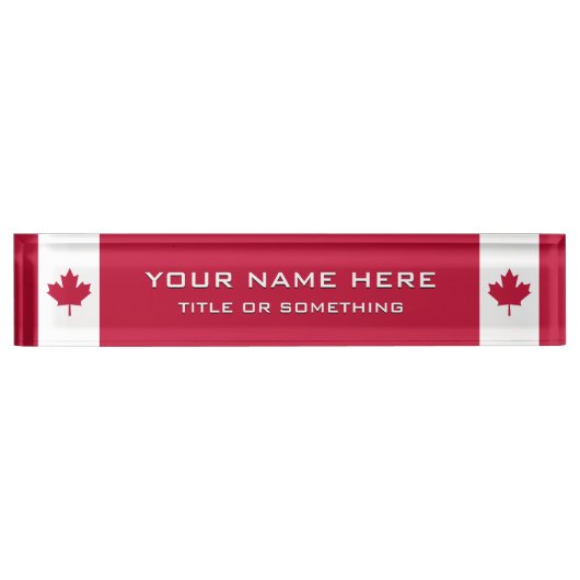 Porte-nom Pour Bureau Feuille d'érable canadienne (Devant)