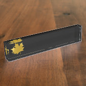 Porte-nom Pour Bureau Feuille d'érable dorée (Taille)