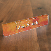 Porte-nom Pour Bureau Feuille d'érable rouge Abstraite Automne Photograp (Taille)