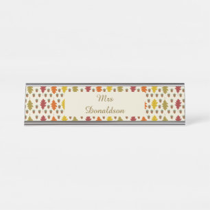 Porte-nom Pour Bureau Feuilles de chêne et Acorns automne modèle automne