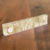 Porte-nom Pour Bureau Feuilles de dentelle de crème pâle rustique (Taille)