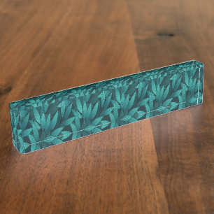 Porte-nom Pour Bureau Feuilles tropicaux rayonnants