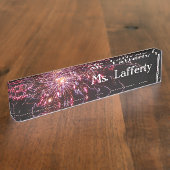 Porte-nom Pour Bureau Feux d'artifice 4 tous (Taille)
