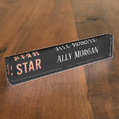Porte-nom Pour Bureau Feux de marquis STAR personnalisés (Taille)