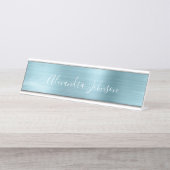 Porte-nom Pour Bureau Fhuile bleue professionnelle moderne (Devant)