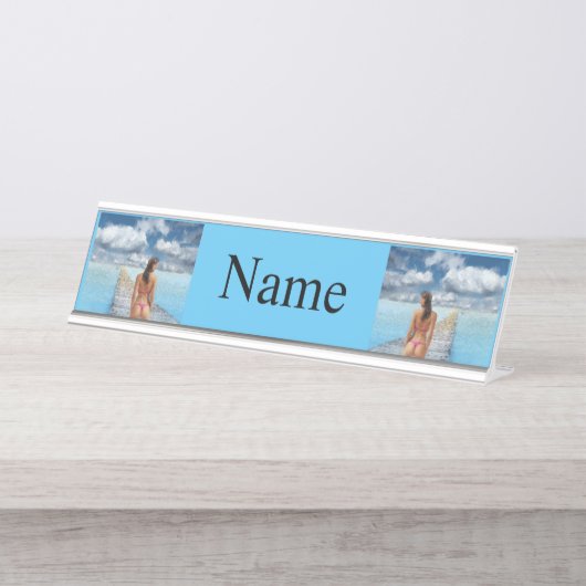 Porte-nom Pour Bureau Fille Bikini Thunder_Cove (Devant)