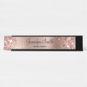Porte-nom Pour Bureau Fille Glittery Rose Gold Foil (Devant)