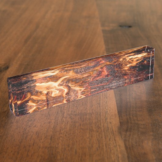 Porte-nom Pour Bureau Flamme orange (Taille)