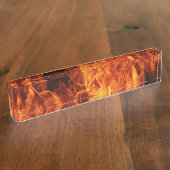 Porte-nom Pour Bureau Flamme orange (Taille)