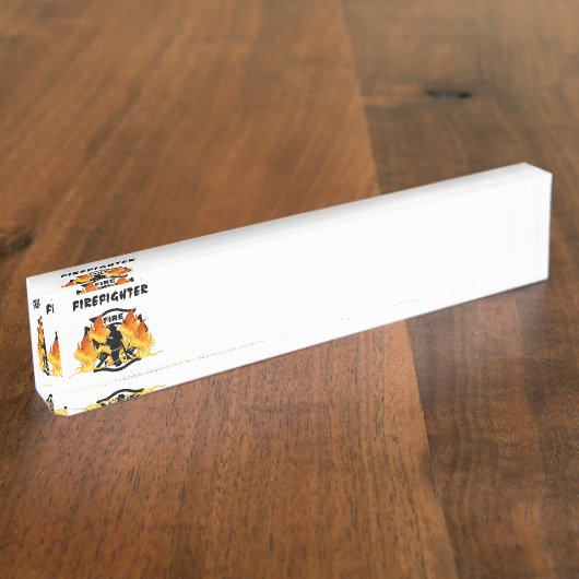 Porte-nom Pour Bureau Flammes de département du feu (Taille)