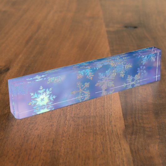 Porte-nom Pour Bureau Flèches de neige Iridescente (Taille)