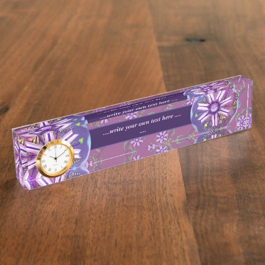 Porte-nom Pour Bureau Fleur dans le désert (Taille)