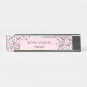 Porte-nom Pour Bureau Fleur de cerisier rose (Devant)