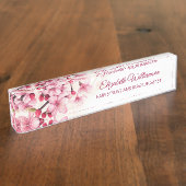Porte-nom Pour Bureau Fleur de cerisier rose blanc (Taille)