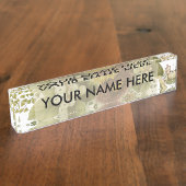 Porte-nom Pour Bureau Fleur de chrysanthème mère florale (Taille)