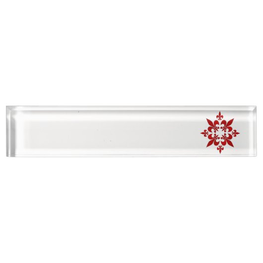 Porte-nom Pour Bureau Fleur de Lis (Devant)