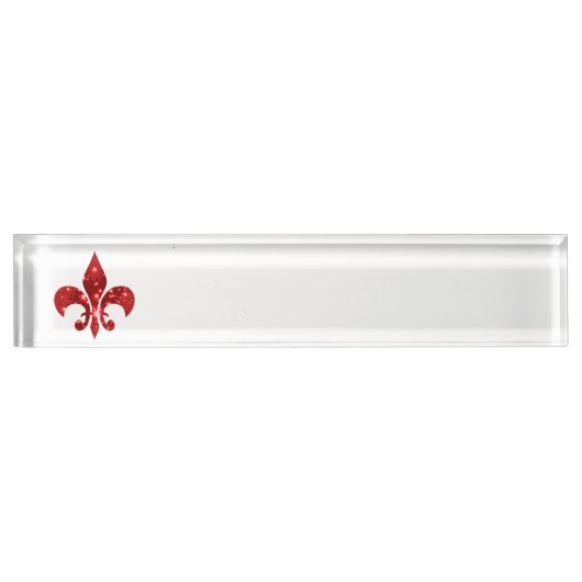 Porte-nom Pour Bureau Fleur de Lis (Devant)