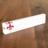 Porte-nom Pour Bureau Fleur de Lis (Taille)