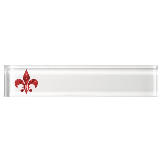 Porte-nom Pour Bureau Fleur de Lis (Devant)