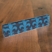 Porte-nom Pour Bureau Fleur de lis Motif Classic (Taille)