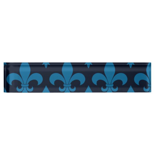 Porte-nom Pour Bureau Fleur de lis Motif Classic (Devant)