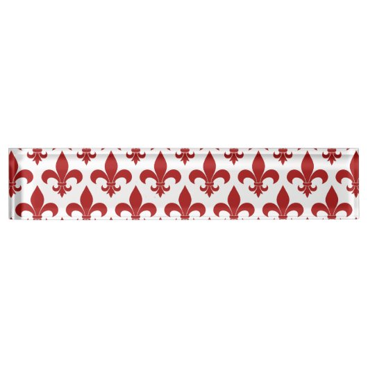 Porte-nom Pour Bureau Fleur de lis Motif Classic (Devant)