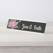 Porte-nom Pour Bureau Fleur de lotus rose IV (Devant)