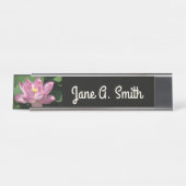 Porte-nom Pour Bureau Fleur de lotus rose IV (Devant)