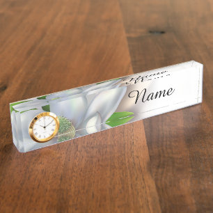 Porte-nom Pour Bureau Fleur de magnolia