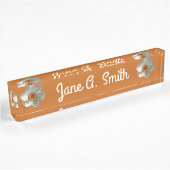 Porte-nom Pour Bureau Fleur de printemps de jonquille rose