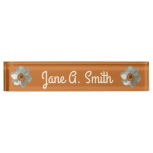 Porte-nom Pour Bureau Fleur de printemps de jonquille rose