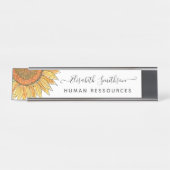 Porte-nom Pour Bureau Fleur de tournesol professionnel simple aquarelle (Devant)