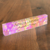 Porte-nom Pour Bureau Fleur d'été (Taille)