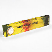Porte-nom Pour Bureau Fleur d'Hibiscus jaune